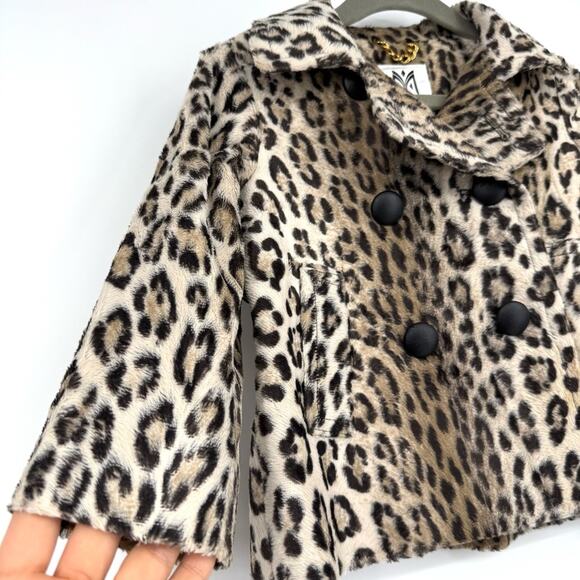 Milly Minis Girl's Animal Print Faux Fur‎ Coat Size 2 - Picture 4 of 13